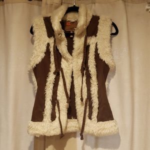 Twill Twenty Two Faux Fur Vest